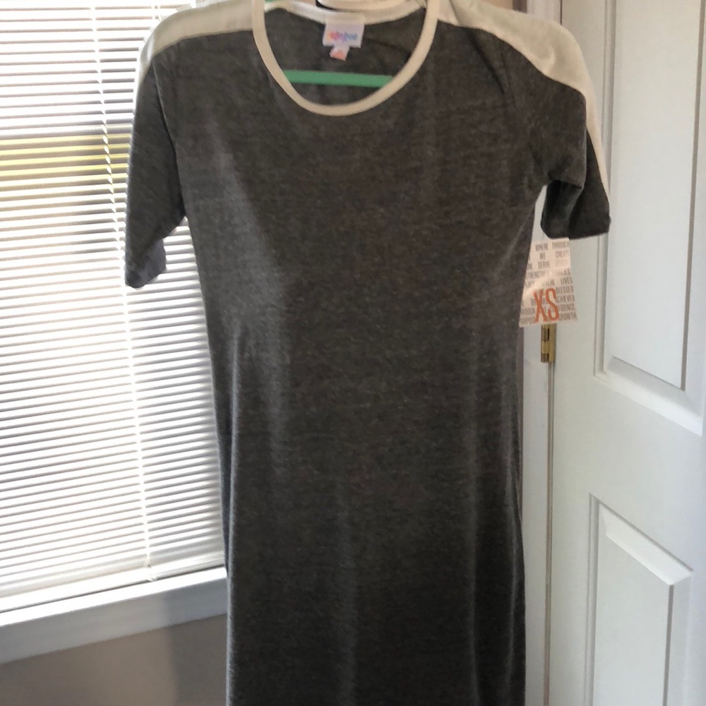 Lularoe XS Grey White Julia Dress